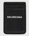 Balenciaga Men's Cash Iphone Magnet Card Holder In 1090 Black/ L White
