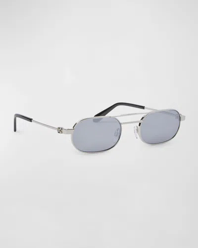 Off-white Vaiden Oval-frame Sunglasses In Silver