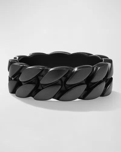 David Yurman Titanium Curb Chain Band Ring In Black