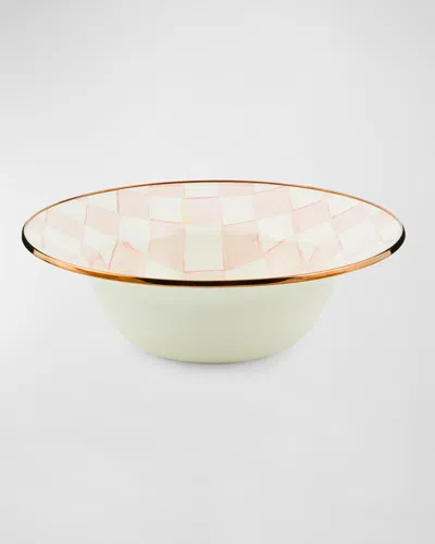 Mackenzie-childs Rosy Check Enamel Serving Bowl In Pink