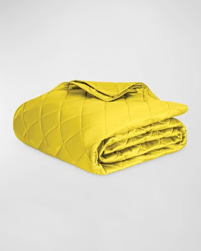 Matouk Nocturne Twin Quilt In Lemon