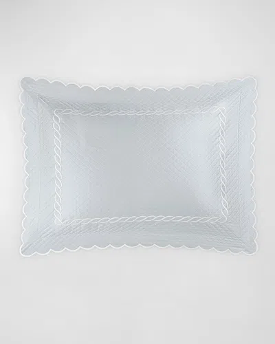 Matouk Classic Chain Scallop Matelasse Standard Sham In Pool/bone