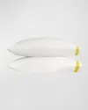 Matouk Ambrose Pillowcases, Set Of 2, Standard In Bone/lemon