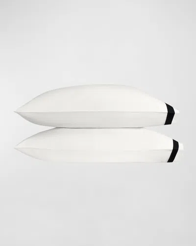 Matouk Ambrose Pillowcases, Set Of 2, Standard In Bone/black