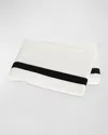 Matouk Ambrose King Flat Sheet In Bone/black