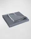 Matouk Classic Chain Scallop Matelasse King Coverlet In Steel Blue/bone