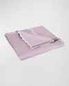 Matouk Classic Chain Scallop Matelasse King Coverlet In Deep Lilac/bone