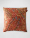 Etro Maranta Reversible Embroidered Pillow In Beige