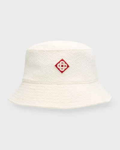 Casablanca White Diamond Logo Bucket Hat In Off-w