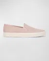 Vince Blair Suede Slip-on Sneakers In Rosewater Pink Suede