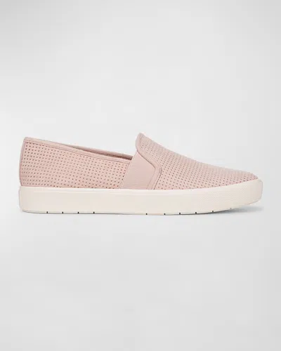 Vince Blair Suede Slip-on Trainers In Rosewater Pink Suede