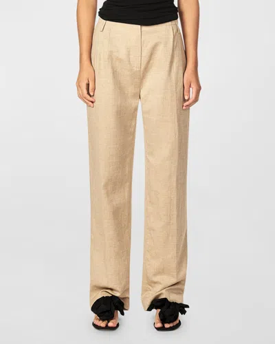Interior The Jareth Linen-blend Suit Trousers In Sable