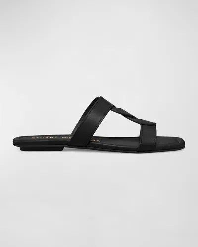 Stuart Weitzman Ibiza Slide Sandal In Black