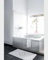 Graccioza Egoist "r" Monogrammed Bath Rug In White/fog