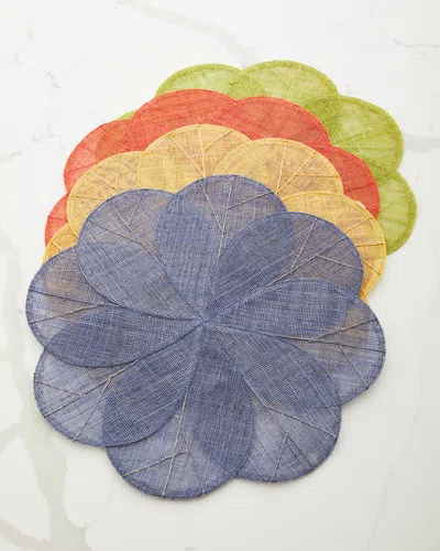 Deborah Rhodes Sinamay Flower Placemats, Set Of 4 In Gold