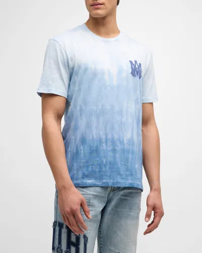 Amiri Men's Dip-dyed Logo T-shirt In Ashley Blue