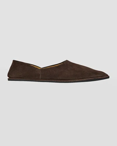 The Row Men's Canal Leather Slip-on Shoes In Espresso