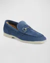 Gucci Men's Konrad Suede Bit Loafers In Blue/royal