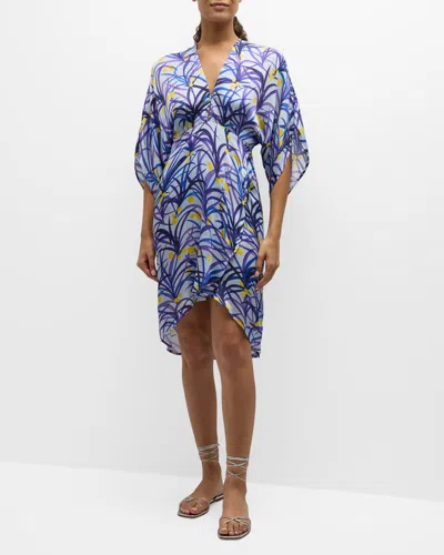 Jaline Katie Tutti Frutti Wrap Dress In Purple