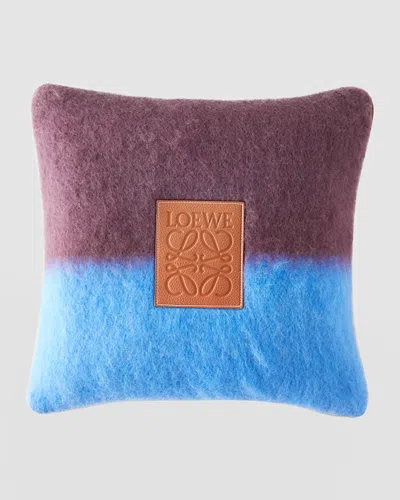 Loewe Striped Mohair Cushion In Purple/mul