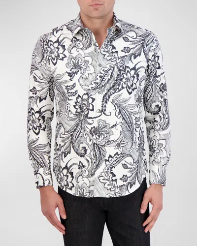 Robert Graham Men's Nadeera Cotton Paisley-print Sport Shirt In White