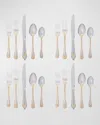 Juliska Berry And Thread 20 Piece Flatware Set, Polished With Gold In Gold Silver
