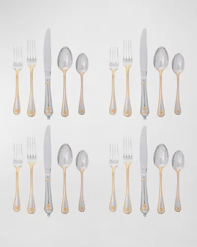 Juliska Berry & Thread 20-piece Flatware Set - Bright Satin In Gold Silver