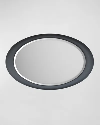 Casa Ispirata Visage Oval Mirror, 54" In Legno Nero