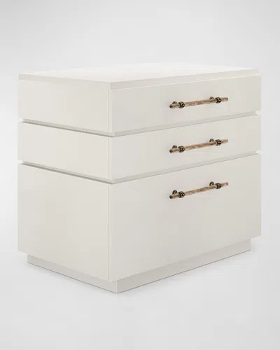 Casa Ispirata Mattone Lateral File Cabinet In Lino Bianco