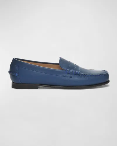 Sebago Danielle Pop Leather Penny Loafers In Blue Limogue