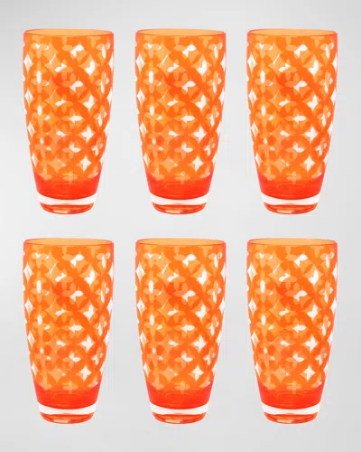 Le Cadeaux Palazzio Large Tumblers, Set Of 6 In Orange