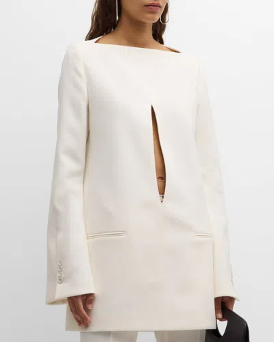 Courrèges Cut-out Tailored Minidress In White