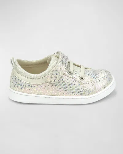 L'amour Shoes Girl's Natalie Metallic Sneakers, Baby/toddlers/kids In Silver