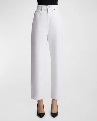 Khaite Shalbi Rigid High-rise Cropped Tapered Jeans In White