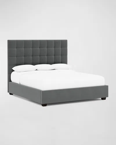 Bernhardt Avery Tufted California King Bed In Grey/blue
