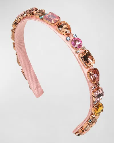Jennifer Behr Lucia Crystal-embellished Headband In Pink