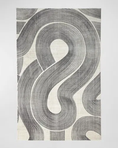 Global Views Wander Machine-woven Rug, 10' X 14' In Charcoal
