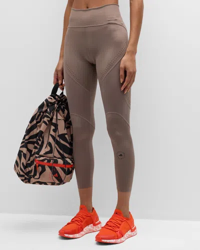 Adidas By Stella Mccartney Truepurpose Perforated Leggings In Brown