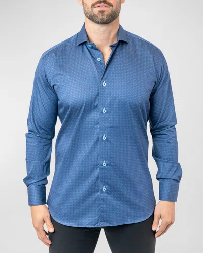 Maceoo Men's Einstein Stamped Sport Shirt In Blue