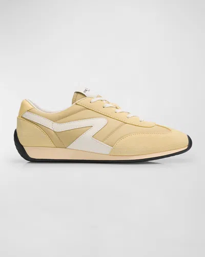 Rag & Bone Retro Mixed Leather Runner Sneakers In Creammult