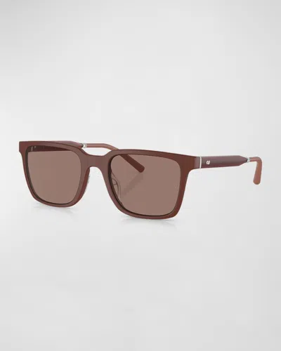 Oliver Peoples X Federer Men's Mr. Federer Rectangle Sunglasses In Matte Red