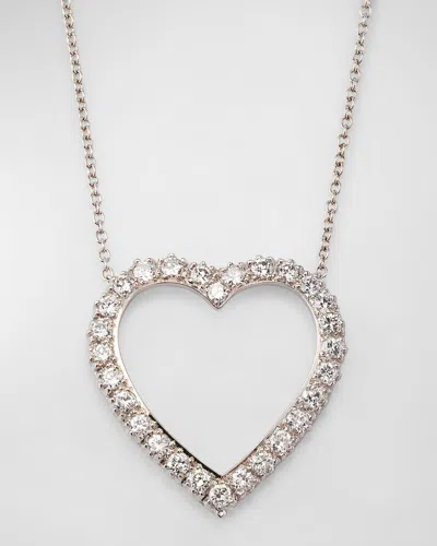 Nm Estate Estate Platinum Diamond Open Heart Pendant Necklace