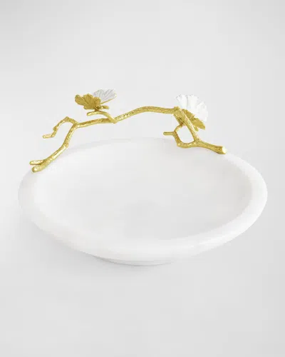 Michael Aram Butterfly Ginkgo White And Gold Trinket Dish