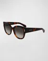 Ferragamo Rivets Acetate Cat-eye Sunglasses In Brown