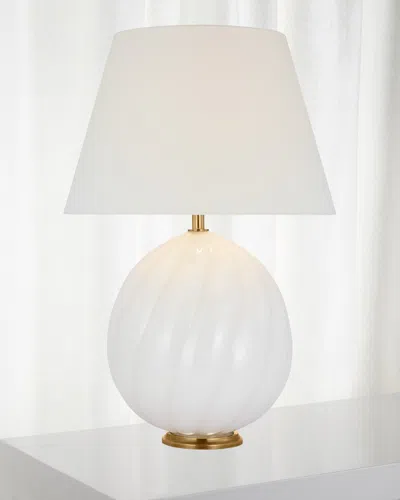 Visual Comfort Signature Talia Medium Table Lamp By Julie Neill In White Glass