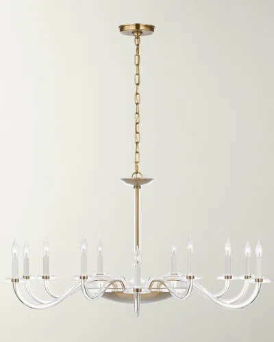 Visual Comfort Signature Brigitte 50" 12-light Grande Chandelier By Paloma Contreras In Clear Glass And Hand-rubbed Antique Brass