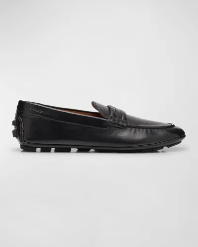 Bally Men's Kerbs Leather Penny Driving Shoes In Black