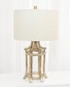 Couture Lamps Golden Bamboo Table Lamp In Silver