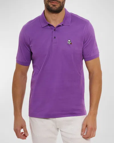 Robert Graham Men's The Player Knit Polo Shirt In Purple