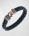 Marco Dal Maso Men's Flaming Tongue Wide Leather Bracelet In Blue